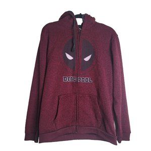 Heather Red Size M-L 23" Across the Chest Dean Pool Zip Sweatshirt Hoodie